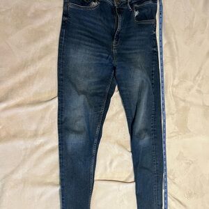 Zara Women's Boyfriend Jeans - Dark Blue